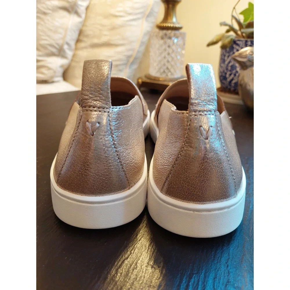 Vionic Wmns Uptown Aline Leather Slip-on Comfort Loafer Champagne 7.5W $145 NEW!